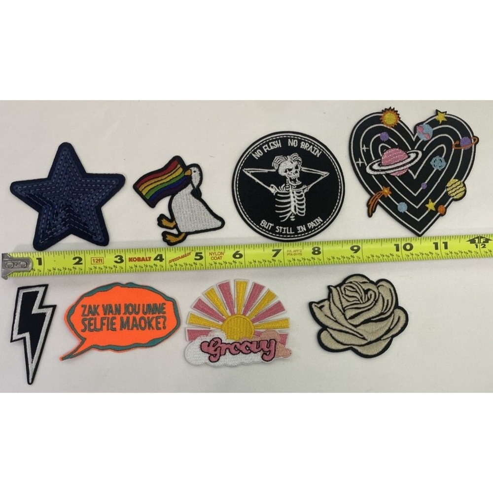 Unbranded Iron On Patch Lot 8pc Multicolor OS EXCELLENT‎ Retro Space Pride Goth